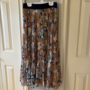 ARITZIA WILFRED TWIRL SKIRT TERRACOTTA/NAVY/GREEN SIZE M